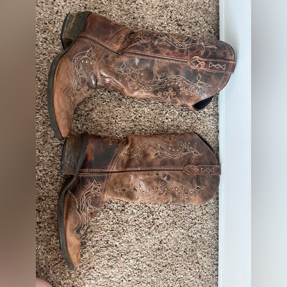 Laredo Ladies Brown Leather Boots - Picture 5 of 7